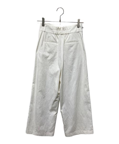 BLUE LABEL CRESTBRIDGE（ブルーレーベルクレストブリッジ）BLUE LABEL CRESTBRIDGE (ブルーレーベルクレストブリッジ) チェックベルトストレッチパンツ ホワイト サイズ:38の古着・服飾アイテム