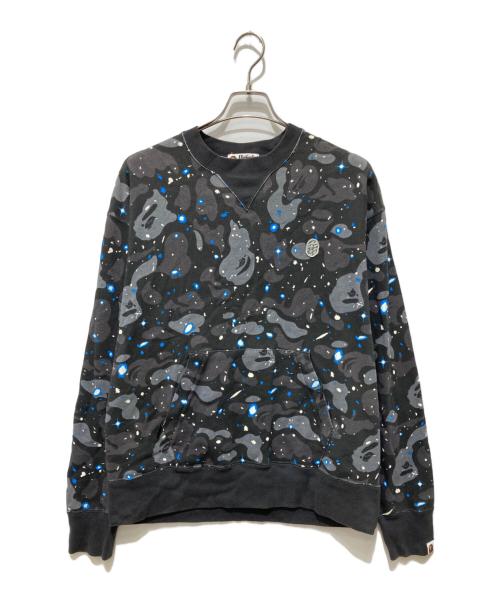 A BATHING APE（アベイシングエイプ）A BATHING APE (アベイシングエイプ) 総柄クルーネックスウェット ブラック サイズ:Lの古着・服飾アイテム