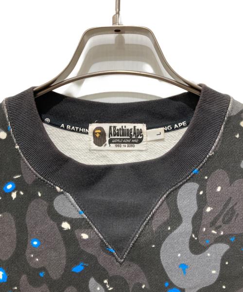 A BATHING APE（アベイシングエイプ）A BATHING APE (アベイシングエイプ) 総柄クルーネックスウェット ブラック サイズ:Lの古着・服飾アイテム