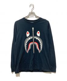 A BATHING APE（アベイシングエイプ）の古着「SHARK L/S TEE」｜ブラック