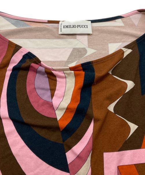 Emilio Pucci（エミリオ プッチ）Emilio Pucci (エミリオ プッチ) 総柄ワンピース ピンク×ブラウン サイズ:34の古着・服飾アイテム