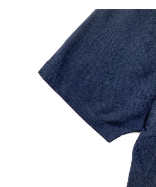 Yonetomi（ヨネトミ）Yonetomi (ヨネトミ) ライトウェーブコットンニットポロシャツ ネイビー サイズ:4の古着・服飾アイテム