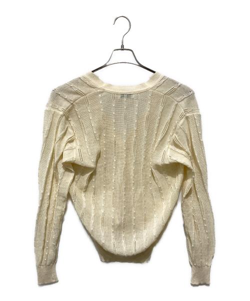 Burberry's（バーバリーズ）Burberry's (バーバリーズ) リネンクラシックVネックカーディガン アイボリー サイズ:Mの古着・服飾アイテム