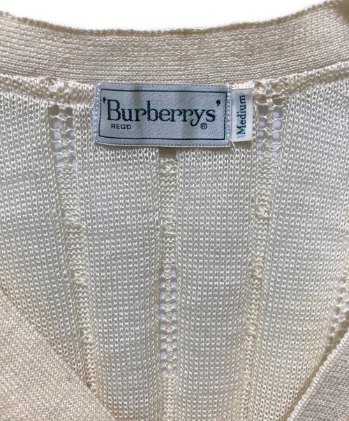 Burberry's（バーバリーズ）Burberry's (バーバリーズ) リネンクラシックVネックカーディガン アイボリー サイズ:Mの古着・服飾アイテム