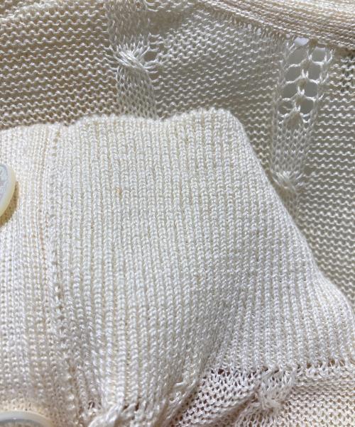 Burberry's（バーバリーズ）Burberry's (バーバリーズ) リネンクラシックVネックカーディガン アイボリー サイズ:Mの古着・服飾アイテム