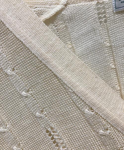 Burberry's（バーバリーズ）Burberry's (バーバリーズ) リネンクラシックVネックカーディガン アイボリー サイズ:Mの古着・服飾アイテム