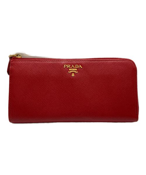PRADA（プラダ）PRADA (プラダ) L字ファスナーウォレット レッド サイズ:OneSizeの古着・服飾アイテム