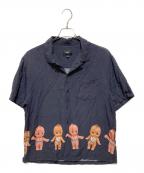 HUFハフ）の古着「キューピープリントシャツ」｜ブラック