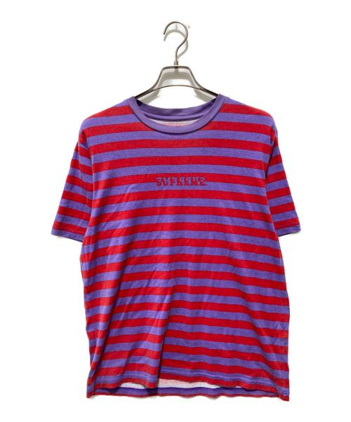 SUPREME（シュプリーム）SUPREME (シュプリーム) 22SSリバースストライプS/STシャツ パープル×レッド サイズ:Sの古着・服飾アイテム
