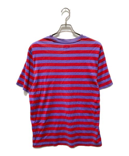 SUPREME（シュプリーム）SUPREME (シュプリーム) 22SSリバースストライプS/STシャツ パープル×レッド サイズ:Sの古着・服飾アイテム