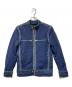 DIESEL（ディーゼル）の古着「デニムナイロンライダースジャケット」｜ネイビー×インディゴ