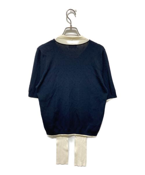 BALLSEY（ボールジィ）BALLSEY (ボールジィ) ストレッチタックドット ボウタイプルオーバー ブラック サイズ:Sの古着・服飾アイテム