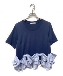 Snidel（スナイデル）の古着「リボンドッキングTシャツ」｜ネイビー