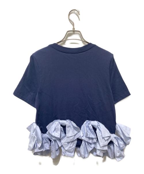 Snidel（スナイデル）Snidel (スナイデル) リボンドッキングTシャツ ネイビー サイズ:Fの古着・服飾アイテム