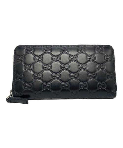 GUCCI（グッチ）GUCCI (グッチ) ラウンドジップ長財布 ブラック サイズ:OneSizeの古着・服飾アイテム