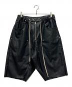 DANKE SCHONダンケ シェーン）の古着「PULEATHER W-KNEE SHORTS / フェイクレザーハーフパンツ」｜ブラック