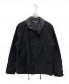 COMME des GARCONS HOMMEコムデギャルソン オム）の古着「裏チェックキルティングデッキジャケット」｜ブラック
