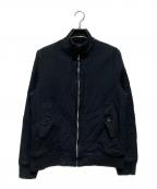 COMME des GARCONS HOMMEコムデギャルソン オム）の古着「製品染めポリ縮絨 スイングトップ」｜ブラック