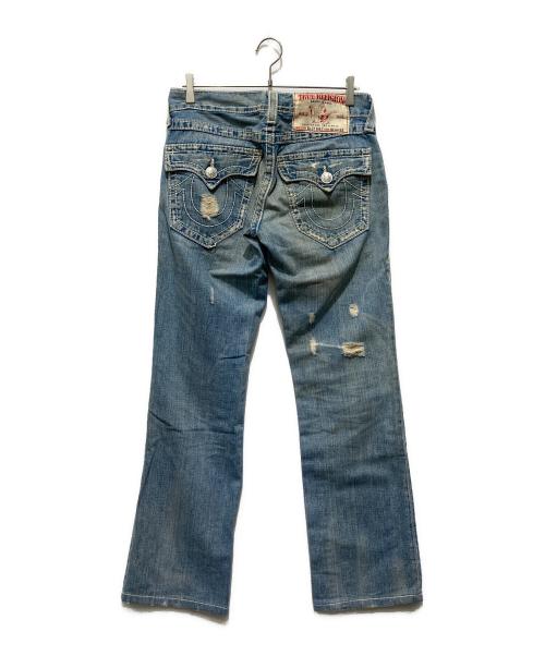 TRUE RELIGION（トゥルー レリジョン）TRUE RELIGION (トゥルー レリジョン) ダメージ加工 フレアデニムパンツ インディゴ サイズ:30の古着・服飾アイテム