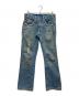 TRUE RELIGION（トゥルー レリジョン）の古着「ダメージ加工 フレアデニムパンツ」｜インディゴ
