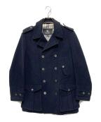BURBERRY BLACK LABELバーバリーブラックレーベル）の古着「裏地ノバチェックウールPコート」｜ネイビー