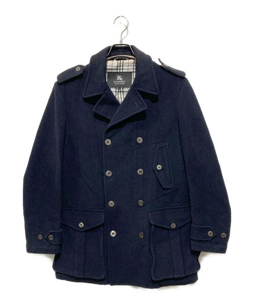 BURBERRY BLACK LABEL（バーバリーブラックレーベル）BURBERRY BLACK LABEL (バーバリーブラックレーベル) 裏地ノバチェックウールPコート ネイビー サイズ:Lの古着・服飾アイテム
