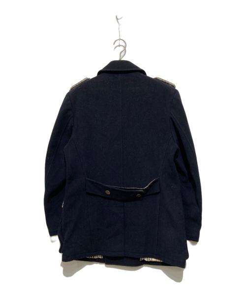 BURBERRY BLACK LABEL（バーバリーブラックレーベル）BURBERRY BLACK LABEL (バーバリーブラックレーベル) 裏地ノバチェックウールPコート ネイビー サイズ:Lの古着・服飾アイテム