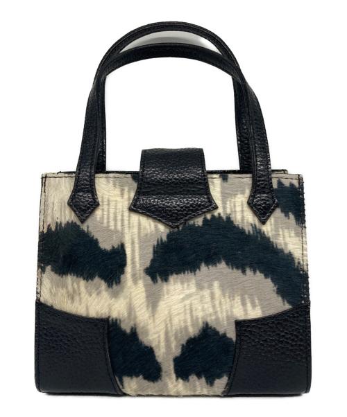 Vivienne Westwood（ヴィヴィアンウエストウッド）Vivienne Westwood (ヴィヴィアンウエストウッド) ハラコレザーレオパード柄オーブロゴミニハンドバッグ ブラック サイズ:OneSizeの古着・服飾アイテム