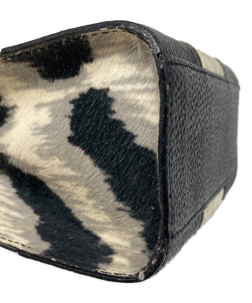 Vivienne Westwood（ヴィヴィアンウエストウッド）Vivienne Westwood (ヴィヴィアンウエストウッド) ハラコレザーレオパード柄オーブロゴミニハンドバッグ ブラック サイズ:OneSizeの古着・服飾アイテム