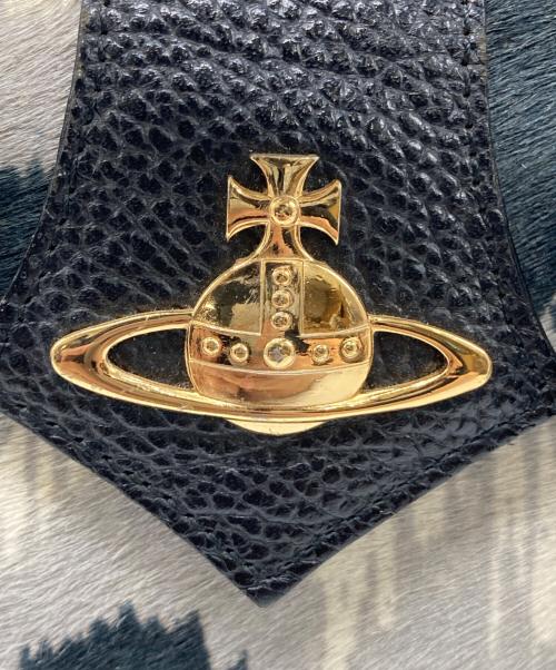 Vivienne Westwood（ヴィヴィアンウエストウッド）Vivienne Westwood (ヴィヴィアンウエストウッド) ハラコレザーレオパード柄オーブロゴミニハンドバッグ ブラック サイズ:OneSizeの古着・服飾アイテム