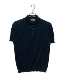 JOHN SMEDLEY（ジョンスメドレー）の古着「ニットポロシャツ」｜ブラック