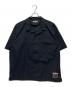 WILD THINGS（ワイルドシングス）の古着「OPEN COLLAR POCKET SHIRT / 半袖シャツ」｜ブラック