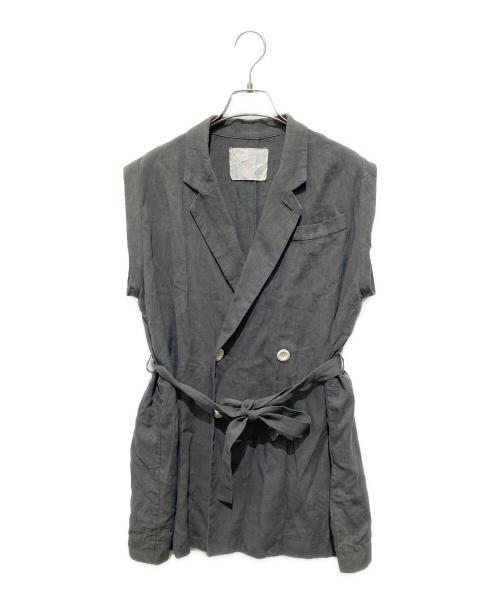Demi-Luxe Beams（デミルクス ビームス）Demi-Luxe BEAMS (デミルクス ビームス) AK+1 (エーケーワン) ベルテッド ジレ グレー サイズ:36の古着・服飾アイテム