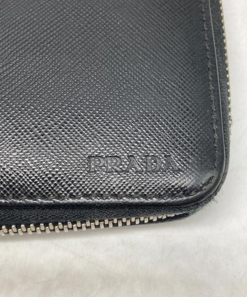 PRADA（プラダ）PRADA (プラダ) ラウンドファスナー財布 ブラック サイズ:OneSizeの古着・服飾アイテム