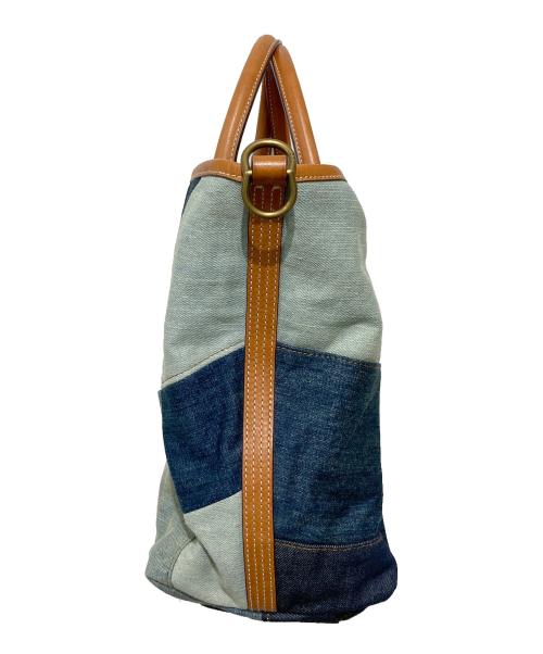 POLO RALPH LAUREN（ポロ・ラルフローレン）POLO RALPH LAUREN (ポロ・ラルフローレン) デニム パッチワーク ミディアム Bellport トート インディゴの古着・服飾アイテム