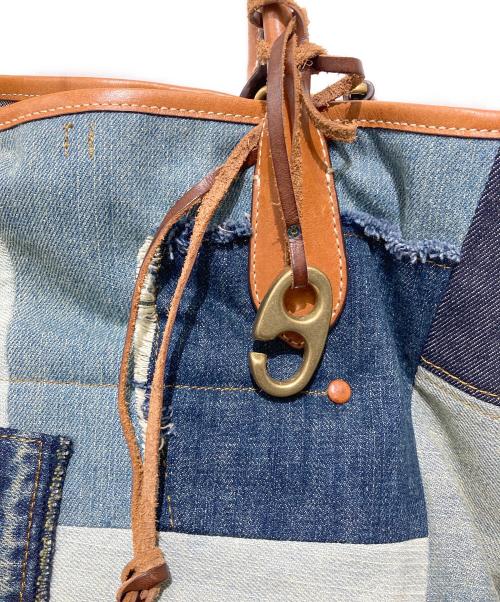 POLO RALPH LAUREN（ポロ・ラルフローレン）POLO RALPH LAUREN (ポロ・ラルフローレン) デニム パッチワーク ミディアム Bellport トート インディゴの古着・服飾アイテム