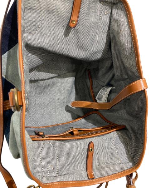POLO RALPH LAUREN（ポロ・ラルフローレン）POLO RALPH LAUREN (ポロ・ラルフローレン) デニム パッチワーク ミディアム Bellport トート インディゴの古着・服飾アイテム