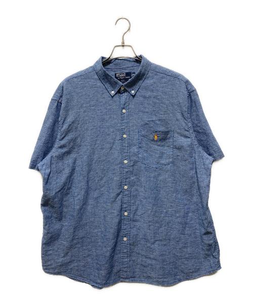POLO RALPH LAUREN（ポロ・ラルフローレン）POLO RALPH LAUREN (ポロ・ラルフローレン) ポニー刺繍 ボーダーシャツ ブルー サイズ:XXLの古着・服飾アイテム