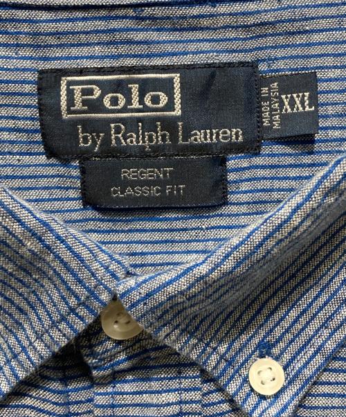 POLO RALPH LAUREN（ポロ・ラルフローレン）POLO RALPH LAUREN (ポロ・ラルフローレン) ポニー刺繍 ボーダーシャツ ブルー サイズ:XXLの古着・服飾アイテム