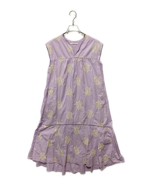 ne quittez pas（ヌキテパ）ne quittez pas (ヌキテパ) POPLIN PAISLEY EMB NSV DR パープル サイズ:Ｓの古着・服飾アイテム
