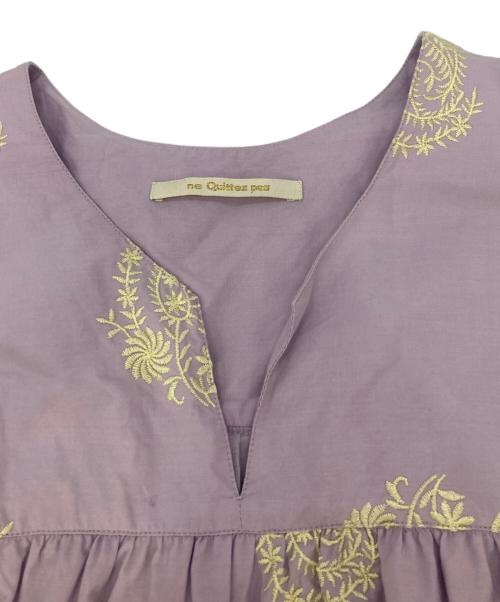 ne quittez pas（ヌキテパ）ne quittez pas (ヌキテパ) POPLIN PAISLEY EMB NSV DR パープル サイズ:Ｓの古着・服飾アイテム