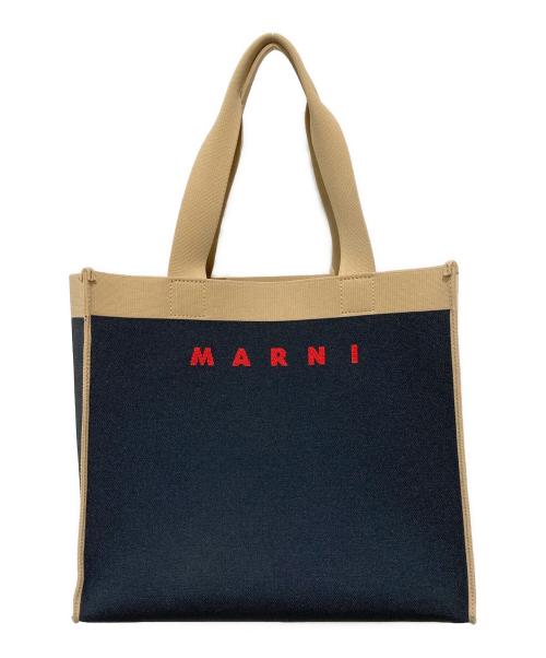 MARNI（マルニ）MARNI (マルニ) ジャガードロゴデザインショッピングバッグ ブラックの古着・服飾アイテム