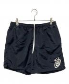 stussyステューシー）の古着「CURLY S WATER SHORT / ステゥーシー　カーリー　エス　ウォーター　ショーツ」｜ブラック