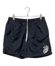 stussy（ステューシー）の古着「CURLY S WATER SHORT / ステゥーシー　カーリー　エス　ウォーター　ショーツ」｜ブラック