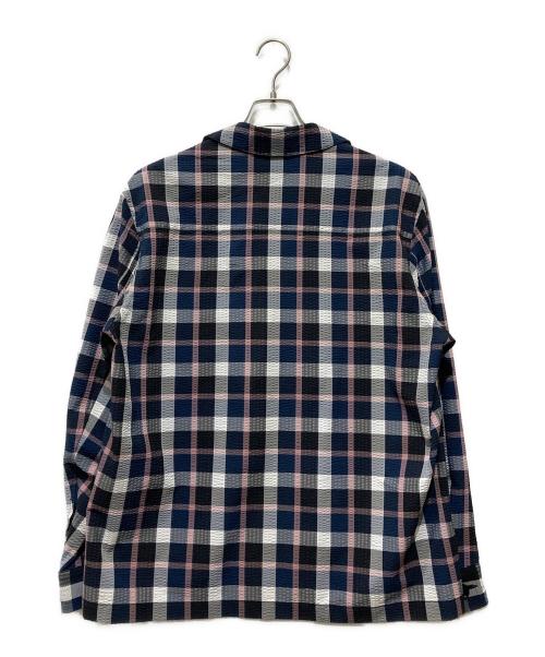 BLACK LABEL CRESTBRIDGE（ブラックレーベル クレストブリッジ）BLACK LABEL CRESTBRIDGE (ブラックレーベル クレストブリッジ) シアサッカーチェック シャツジャケット ネイビー サイズ:Lの古着・服飾アイテム