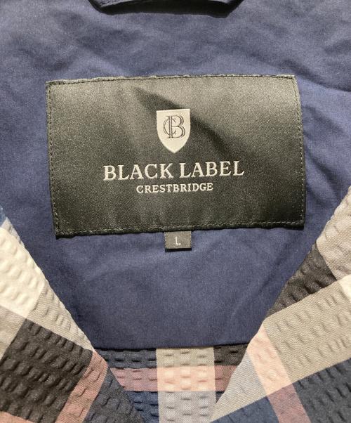 BLACK LABEL CRESTBRIDGE（ブラックレーベル クレストブリッジ）BLACK LABEL CRESTBRIDGE (ブラックレーベル クレストブリッジ) シアサッカーチェック シャツジャケット ネイビー サイズ:Lの古着・服飾アイテム