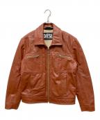 DIESELディーゼル）の古着「L-CALE ジップアップ レザージャケット」｜ブラウン