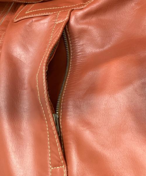 DIESEL（ディーゼル）DIESEL (ディーゼル) L-CALE ジップアップ レザージャケット ブラウン サイズ:Lの古着・服飾アイテム