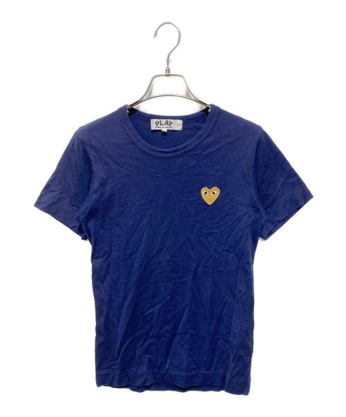 PLAY COMME des GARCONS（プレイコムデギャルソン）PLAY COMME des GARCONS (プレイコムデギャルソン) ゴールド・ハートワッペンTシャツ ネイビー サイズ:Mの古着・服飾アイテム
