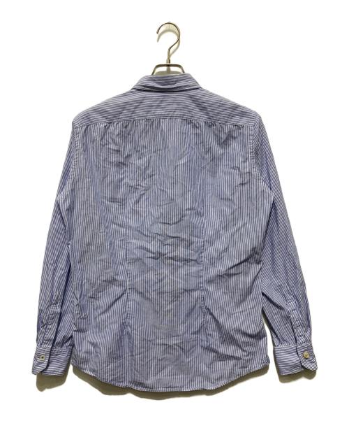 PAUL SMITH（ポールスミス）Paul Smith (ポールスミス) アーティストストライプエンブロイダリーシャツ / ARTIST STRIPE EMBROIDERY SHIRT ブルー×ホワイト サイズ:Lの古着・服飾アイテム